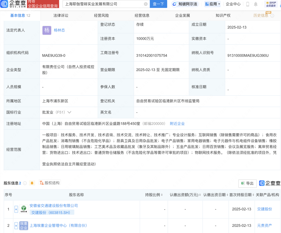 交建股份投資新設實業發展公司